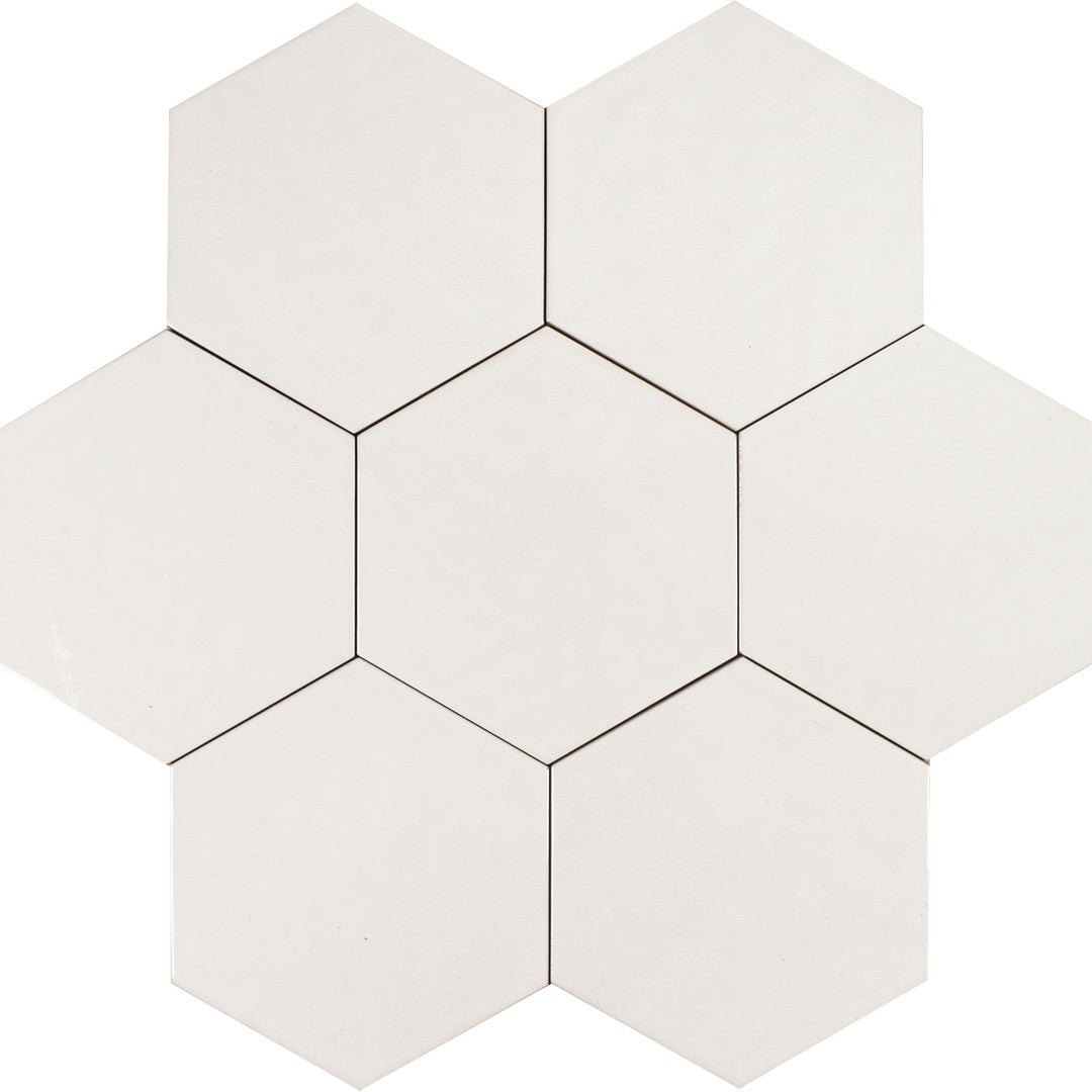 Tesoro Albatross Hex 7" x 8" Glossy Hexagon Ceramic Tile