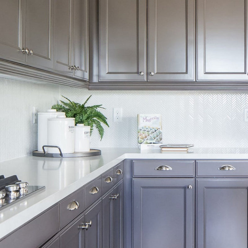 Bedrosians 90 Porcelain Glossy Mosaic 11" x 12.25" White