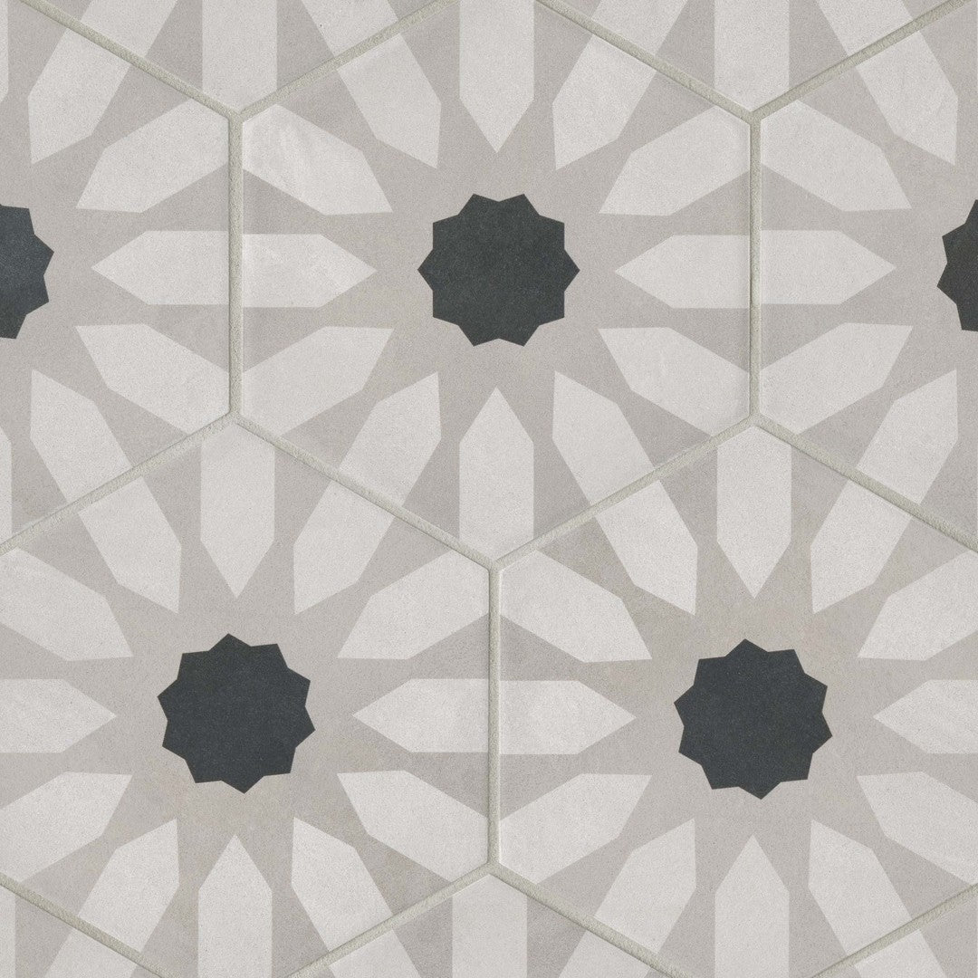 Bedrosians Allora 8.5" x 10" Fiore Hexagon Deco Porcelain Tile