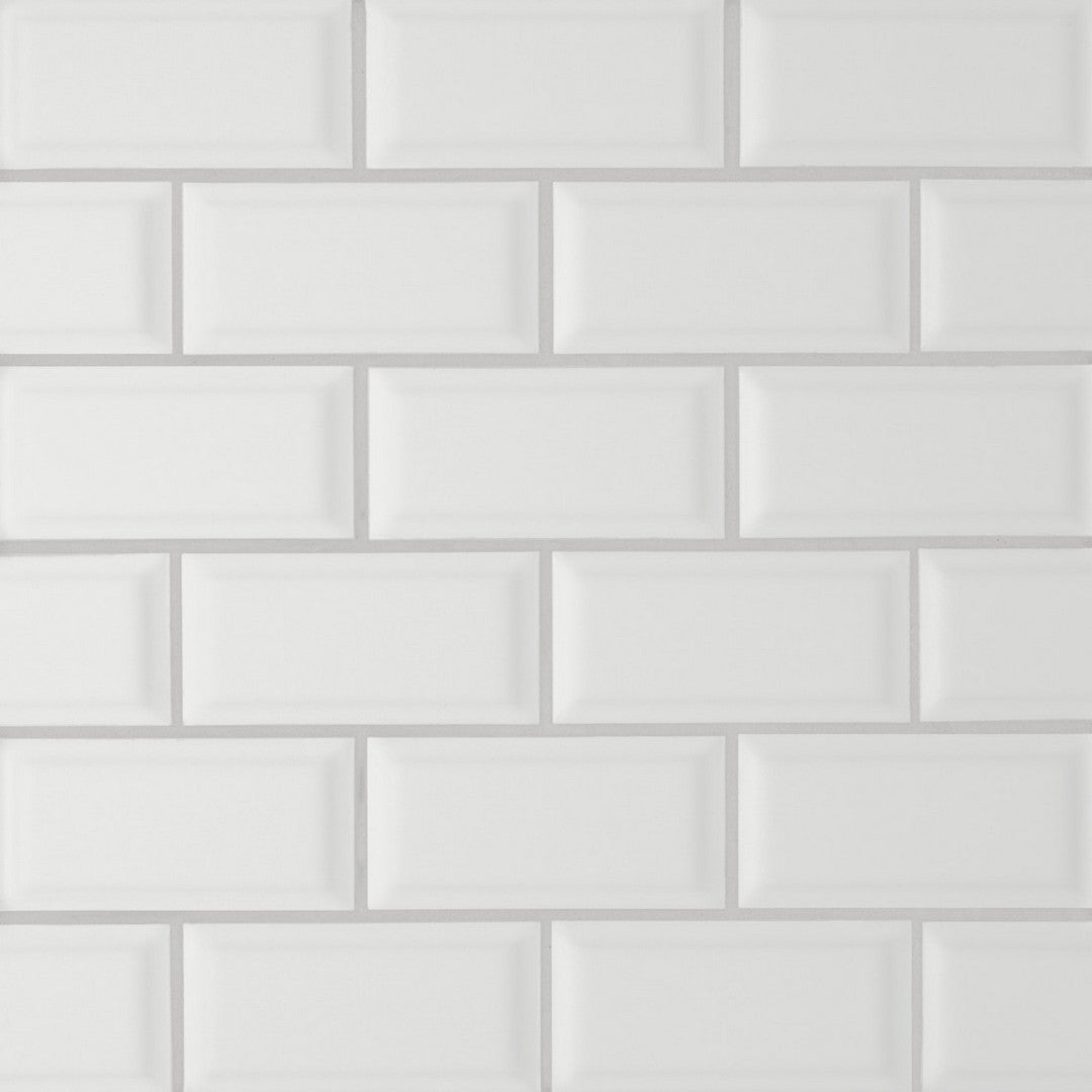 Bedrosians Le Cafe 11.44" x 11.63" Matte Porcelain Bevel Off Set Mesh Mount Mosaic (Sale)