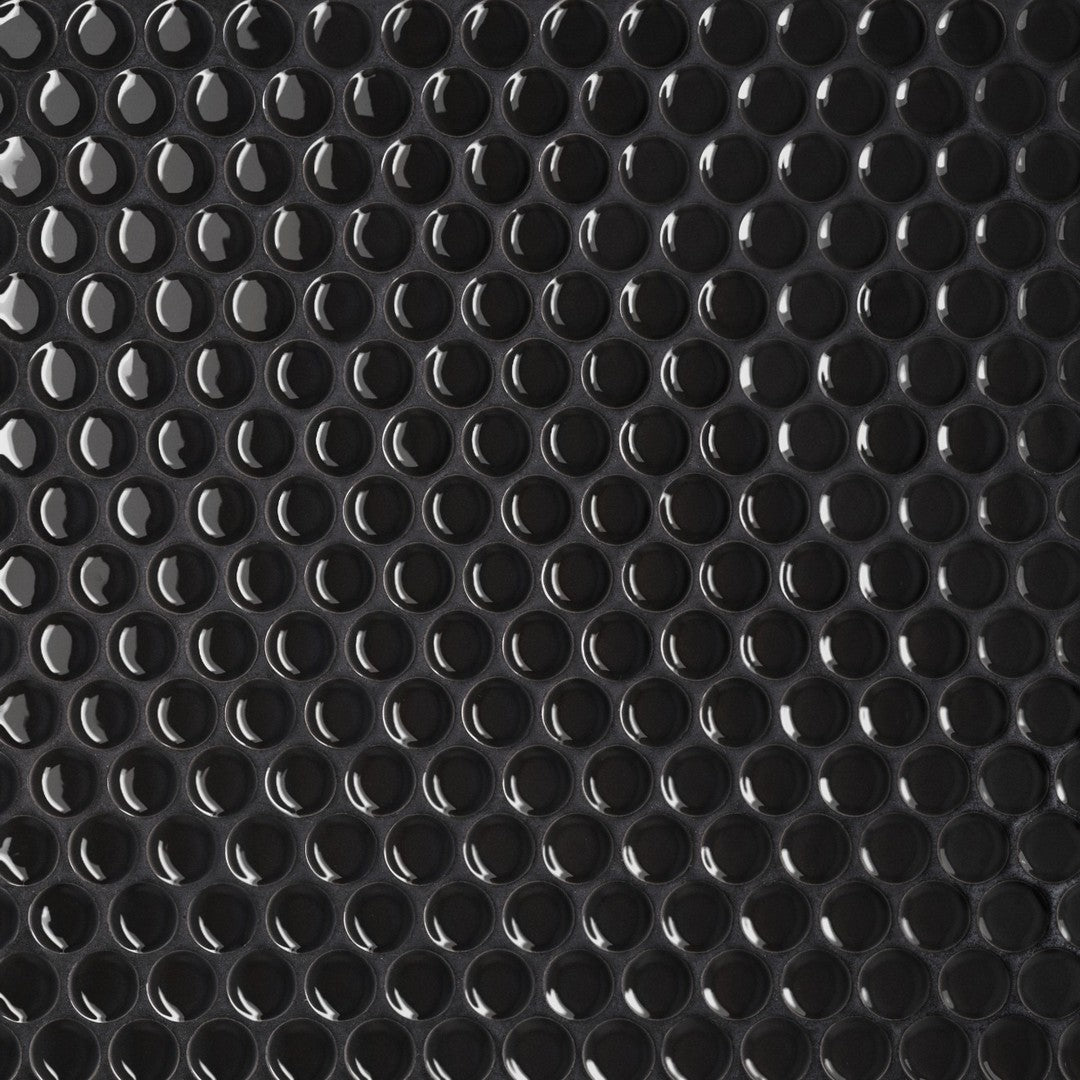 Bedrosians Le Cafe 11.44" x 12.38" Glossy Porcelain Penny Round 0.75" Mosaic (Sale)