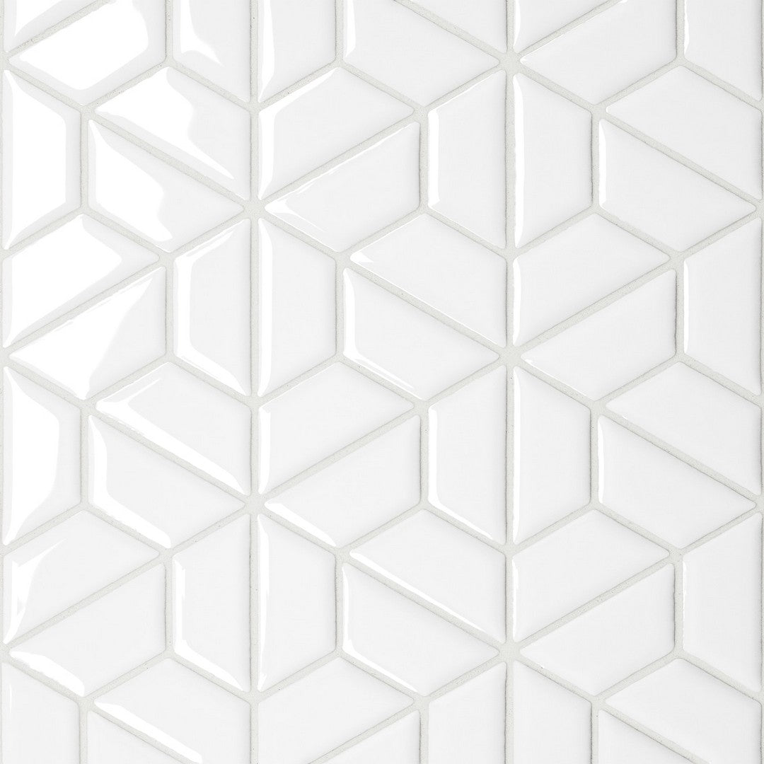 Bedrosians Le Cafe 11" x 12.75" Glossy Porcelain Half Hexagon Mosaic