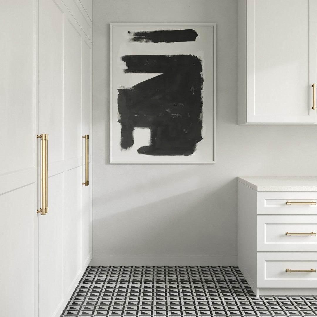 Bedrosians-Matisse-12.25-x-12.25-Marble-Blend-Mosaic-3-Carrara-&-Nero-Marquina