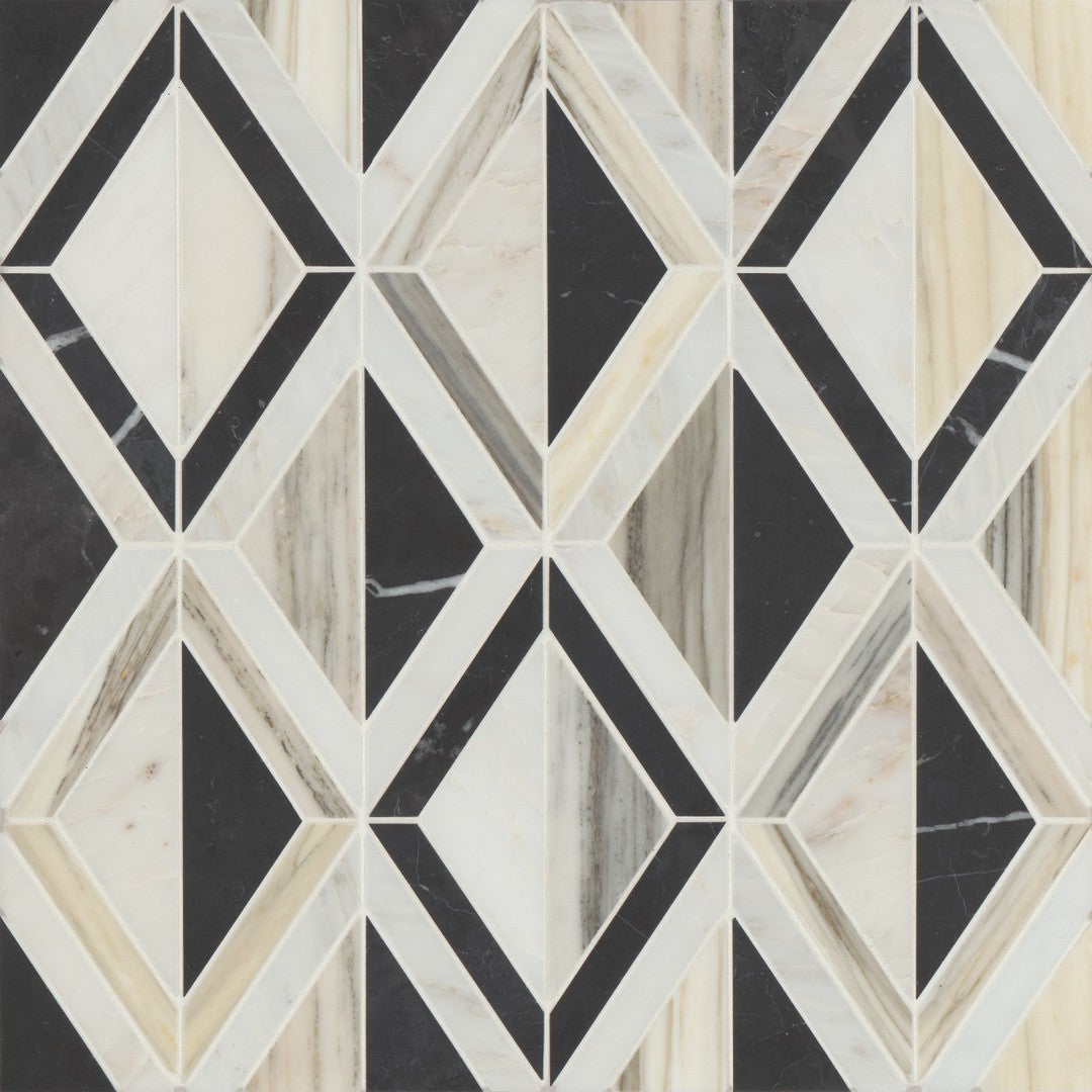Bedrosians Modni 10.25" x 16" Arlo Honed Marble Mosaic Tile