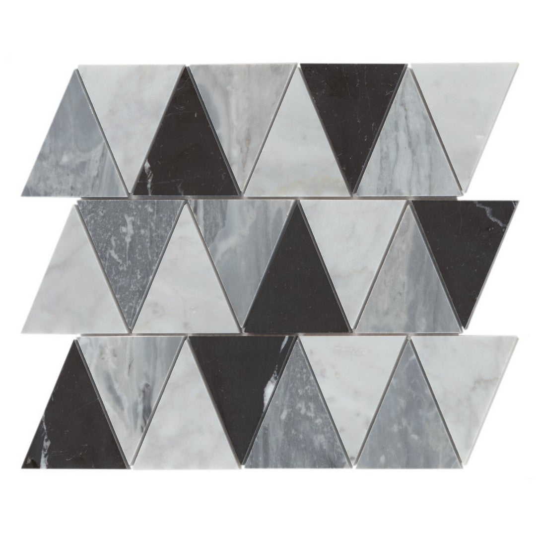 Bedrosians-Modni-11.75-x-13-Beckett-Honed-Marble-Mosaic-Tile-White-Carrara,-Nero-Marquina-&-Bardiglio-Nuvolato