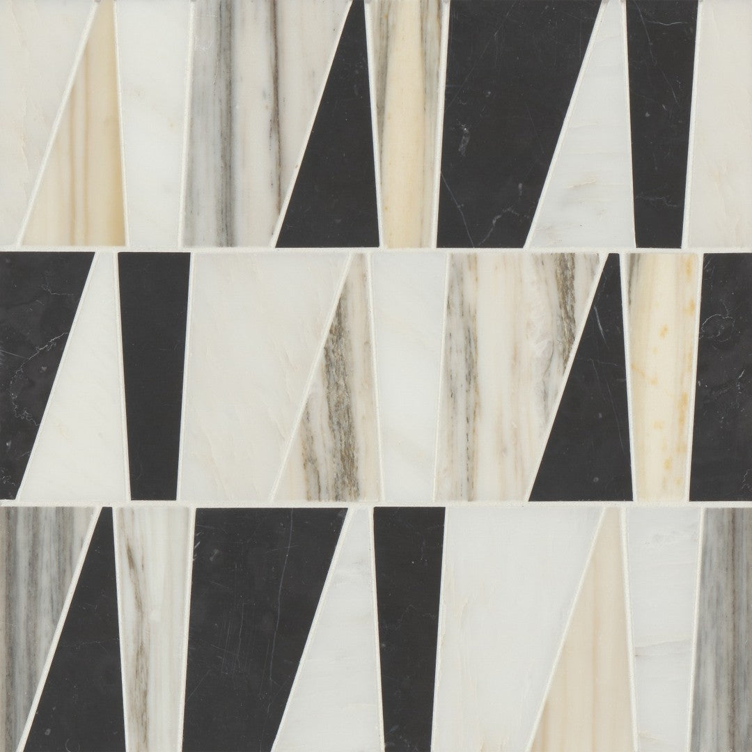 Bedrosians Modni 11.75" x 12.75" Zayden Honed Marble Mosaic