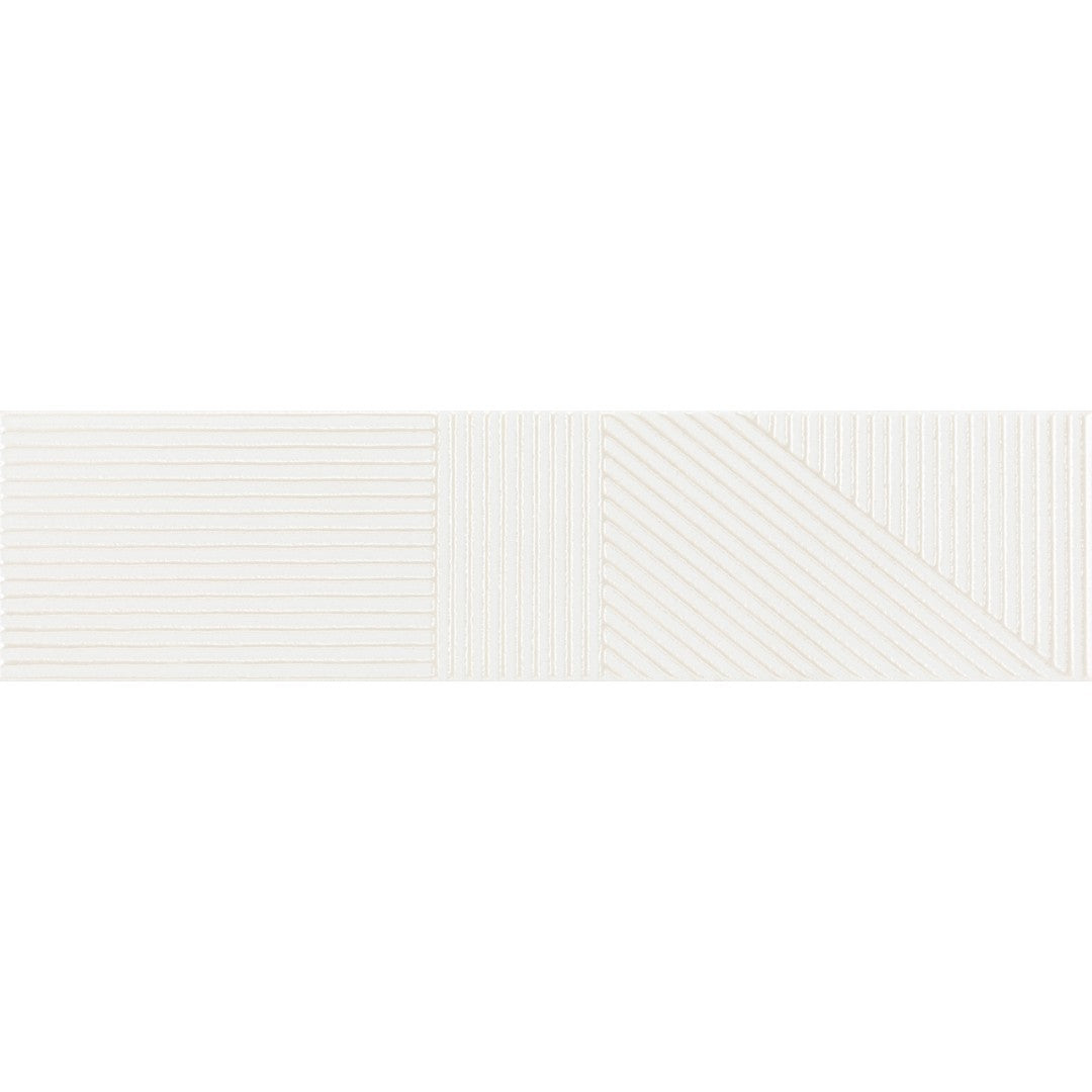 Decortiles Natural 4" x 16" Glossy Patch Opera Ceramic Deco Tile