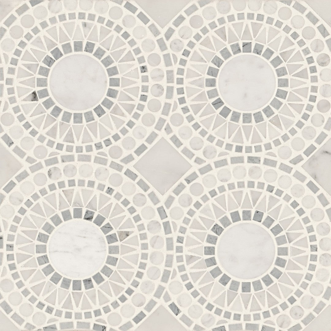Bedrosians Solis 14.25" x 14.25" Solis Honed Marble Blend Mosaic Tile