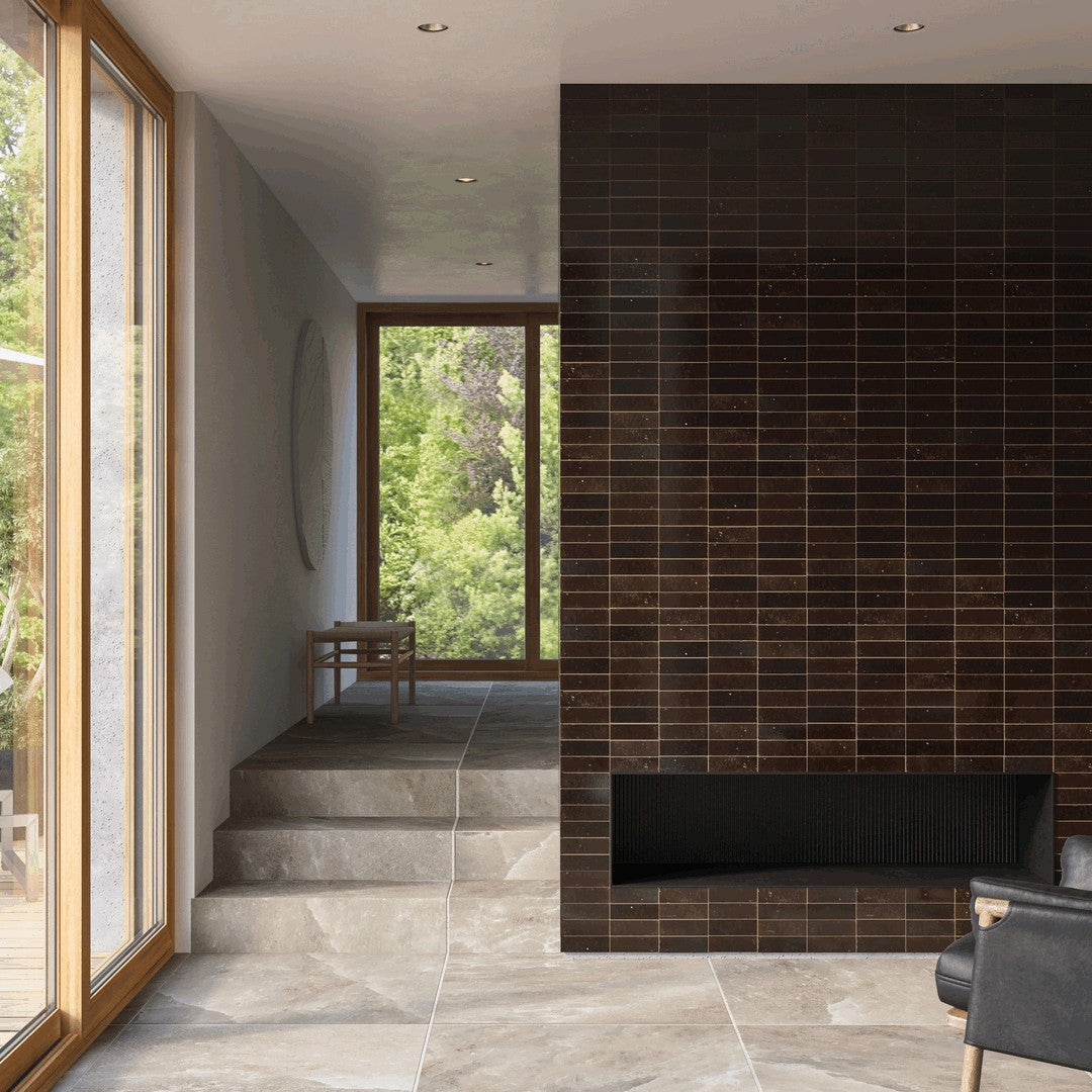 Glossy Zagora Zellige 2x6 Tile by Bedrosians in Ceramic