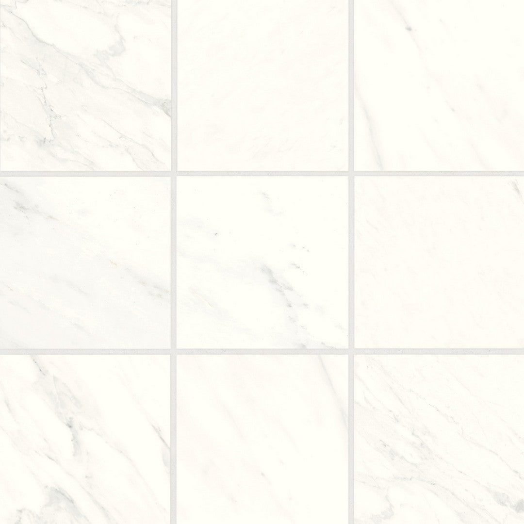Bedrosians Magnifica 4" x 4" Polished Luxe White Mosaic