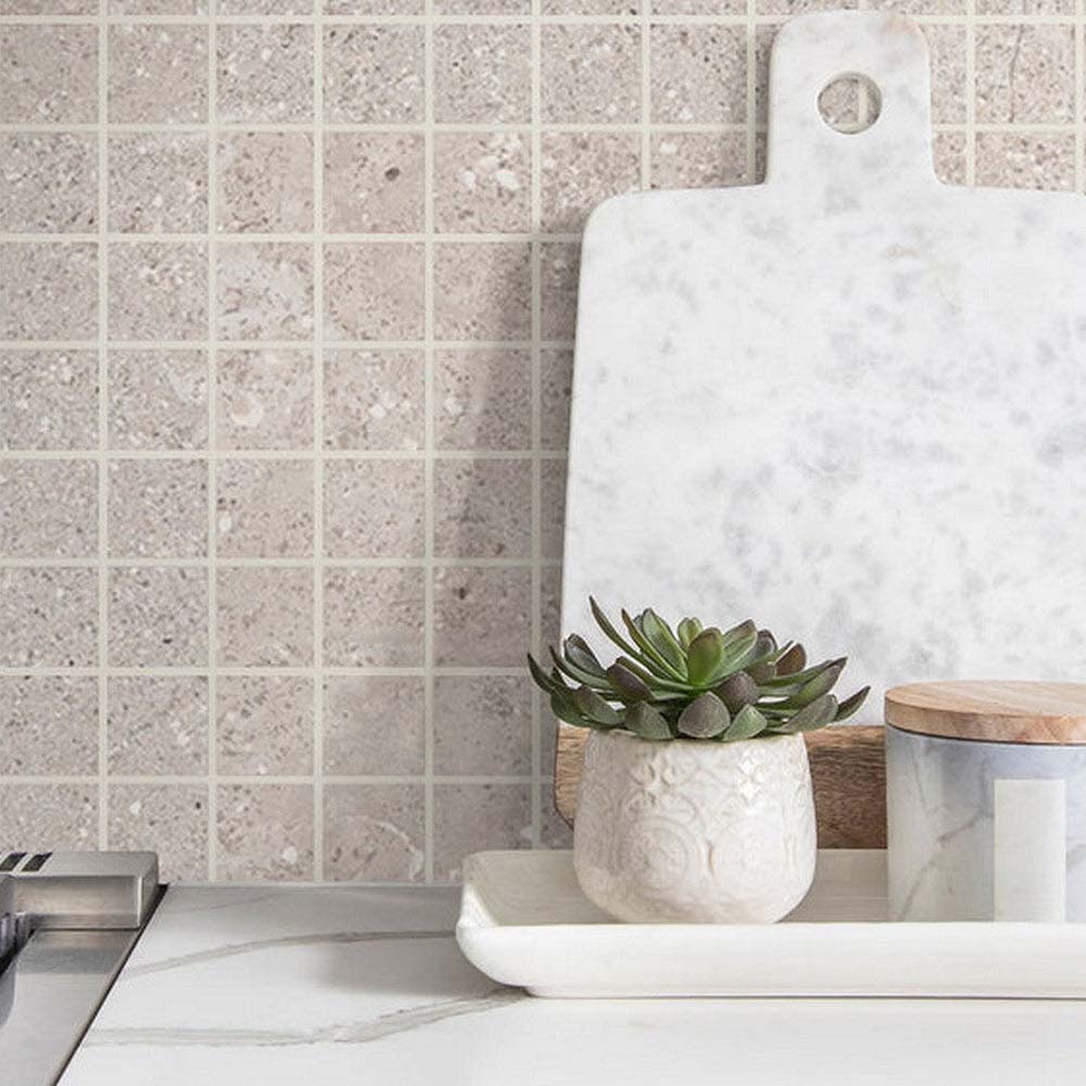 Del Conca USA Chamonix 12" x 12" Matte Porcelain 1.4" Square Mosaic