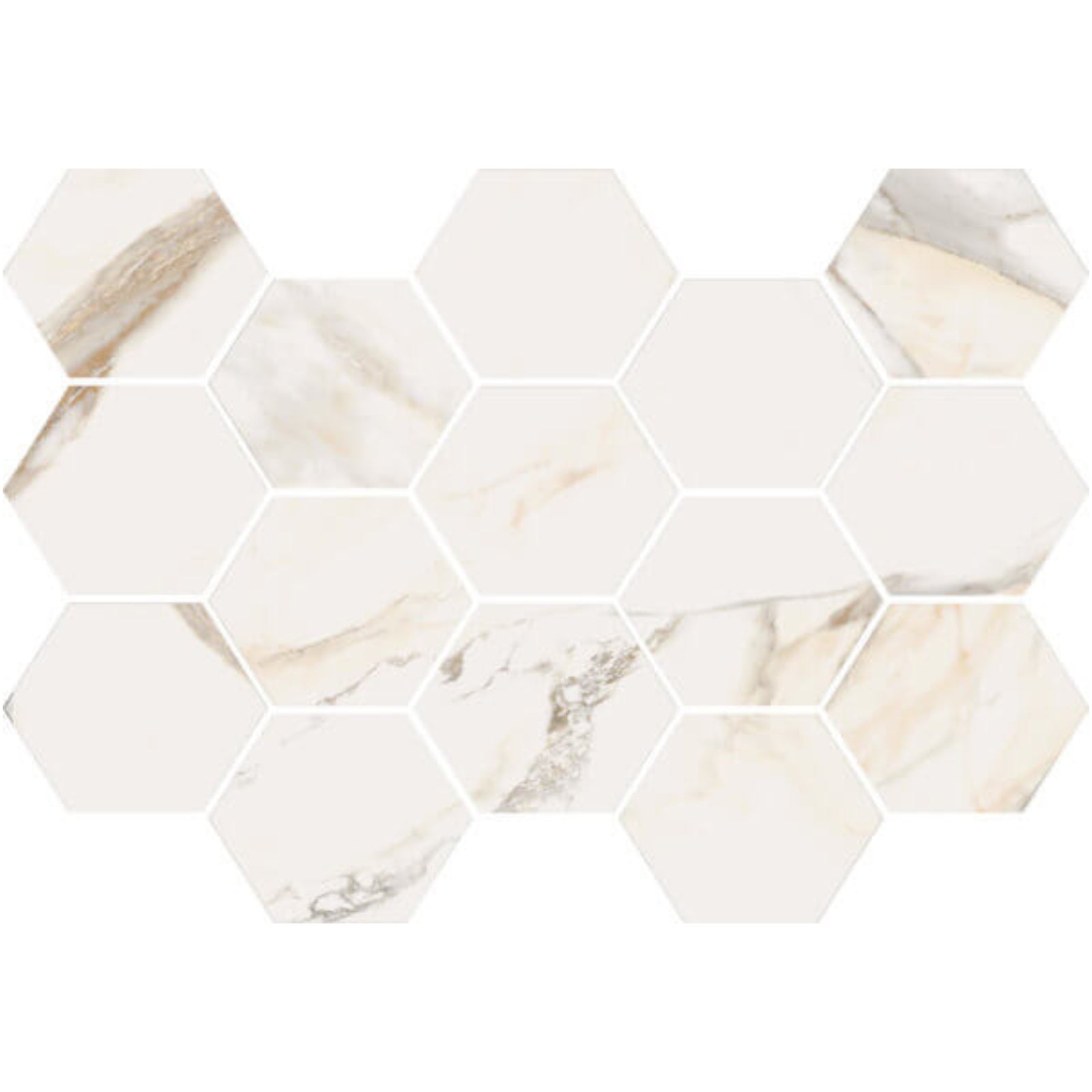Happy Floors Dorian 10" x 14" Porcelain Hexagon Mosaic