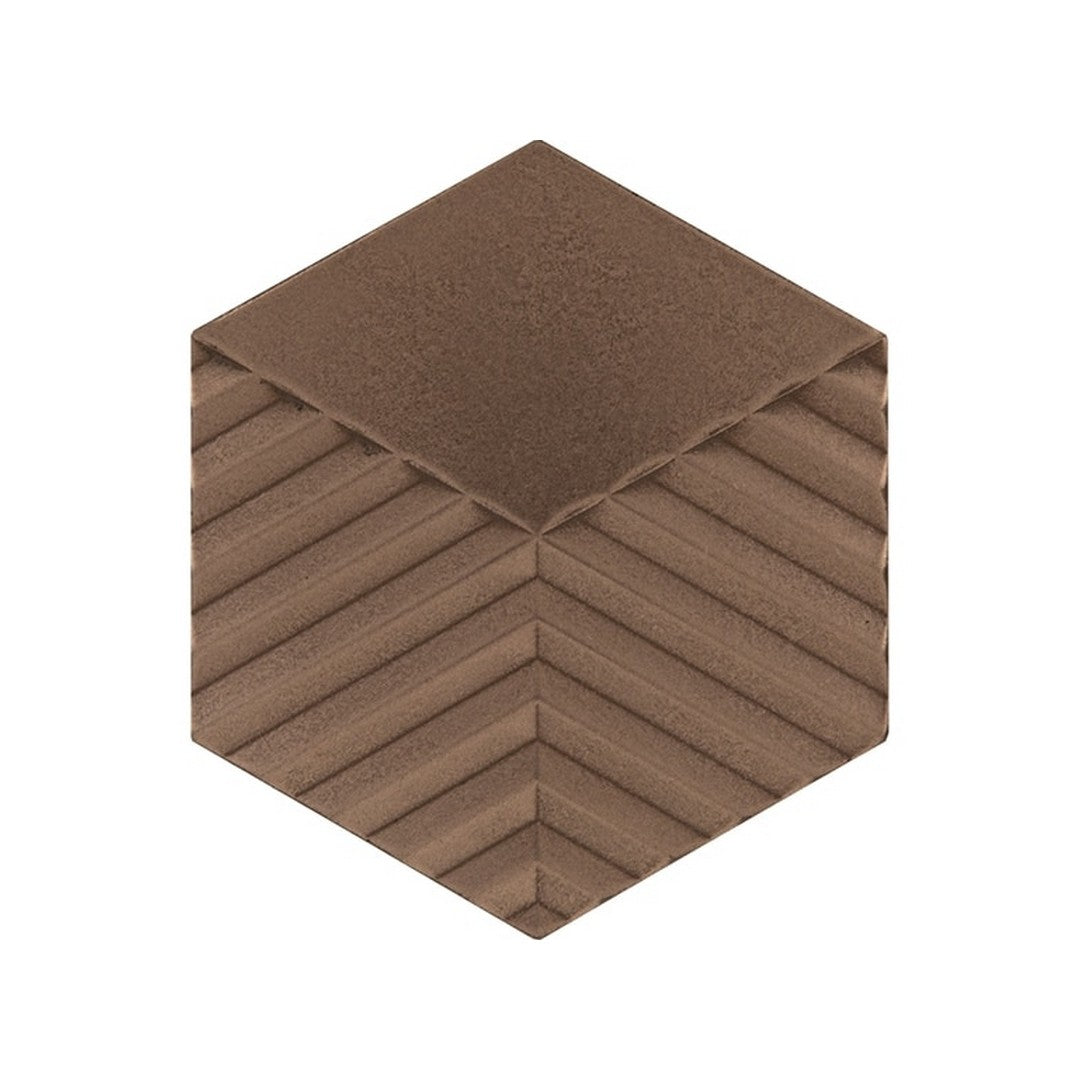 Daltile Electric 5" x 6" Satin Metal & Stone Hexagon Tread Wall Tile