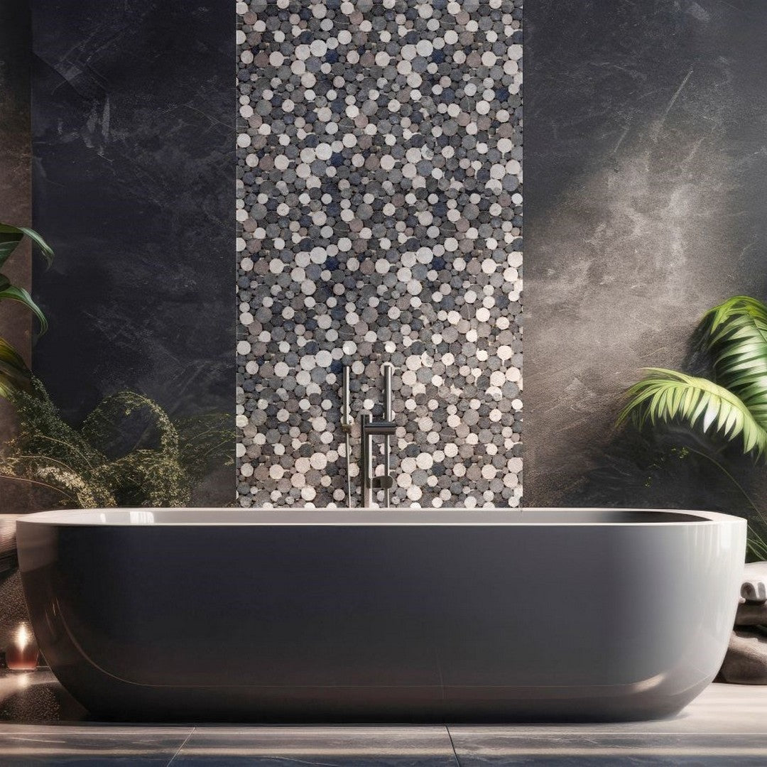 Bati-Orient-Exotic-12-x-12-Interlocking-Round-Marble-Mosaic-Light-&-Dark-Grey-Mix