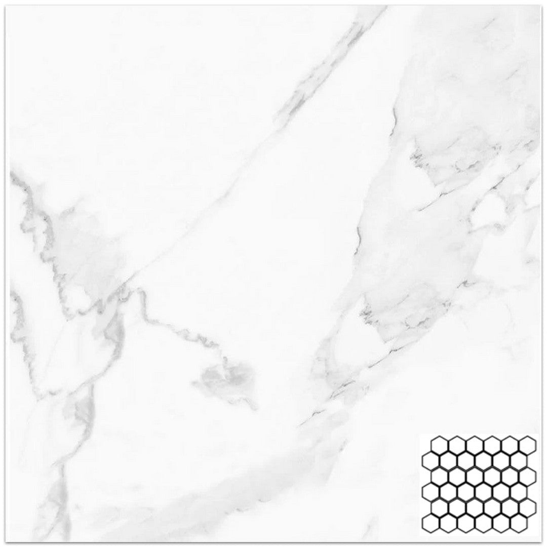 Tesoro Vintage 10.5" x 12" Matte 2" Hexagon Porcelain Mosaic