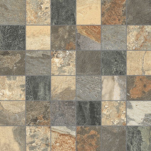 Edimax Astor Slaty 12" x 12" Natural Porcelain 2" Mosaic