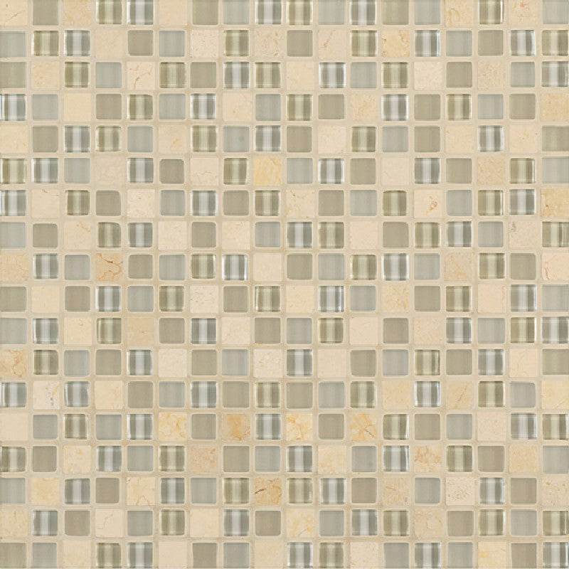 Crossville Ebb & Flow 11.75" x 11.75" Natural Stone and Glass 0.5" Mosaic