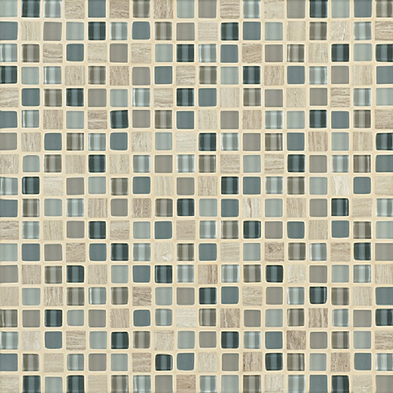 Crossville Ebb & Flow 11.75" x 11.75" Natural Stone and Glass 0.5" Mosaic