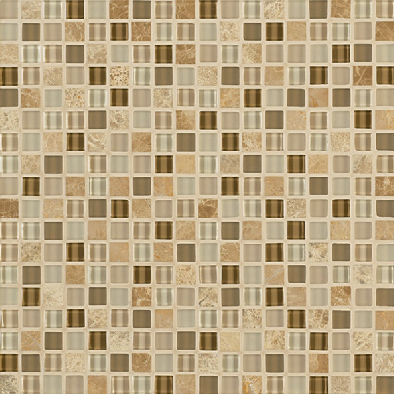 Crossville Ebb & Flow 11.75" x 11.75" Natural Stone and Glass 0.5" Mosaic