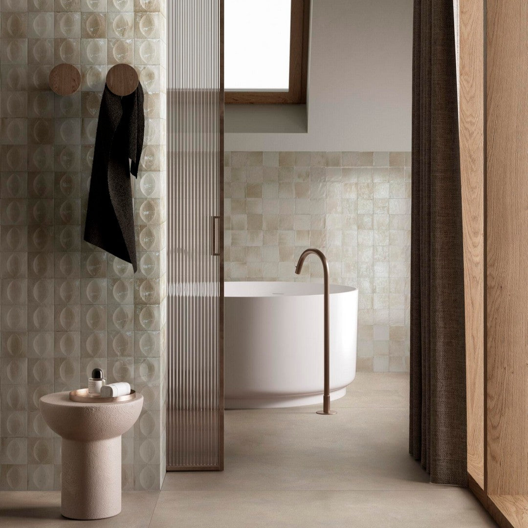 Tesoro-Gleeze-4-x-4-Pressed-Glossy-3D-Egg-Deco-Porcelain-Tile-Beige