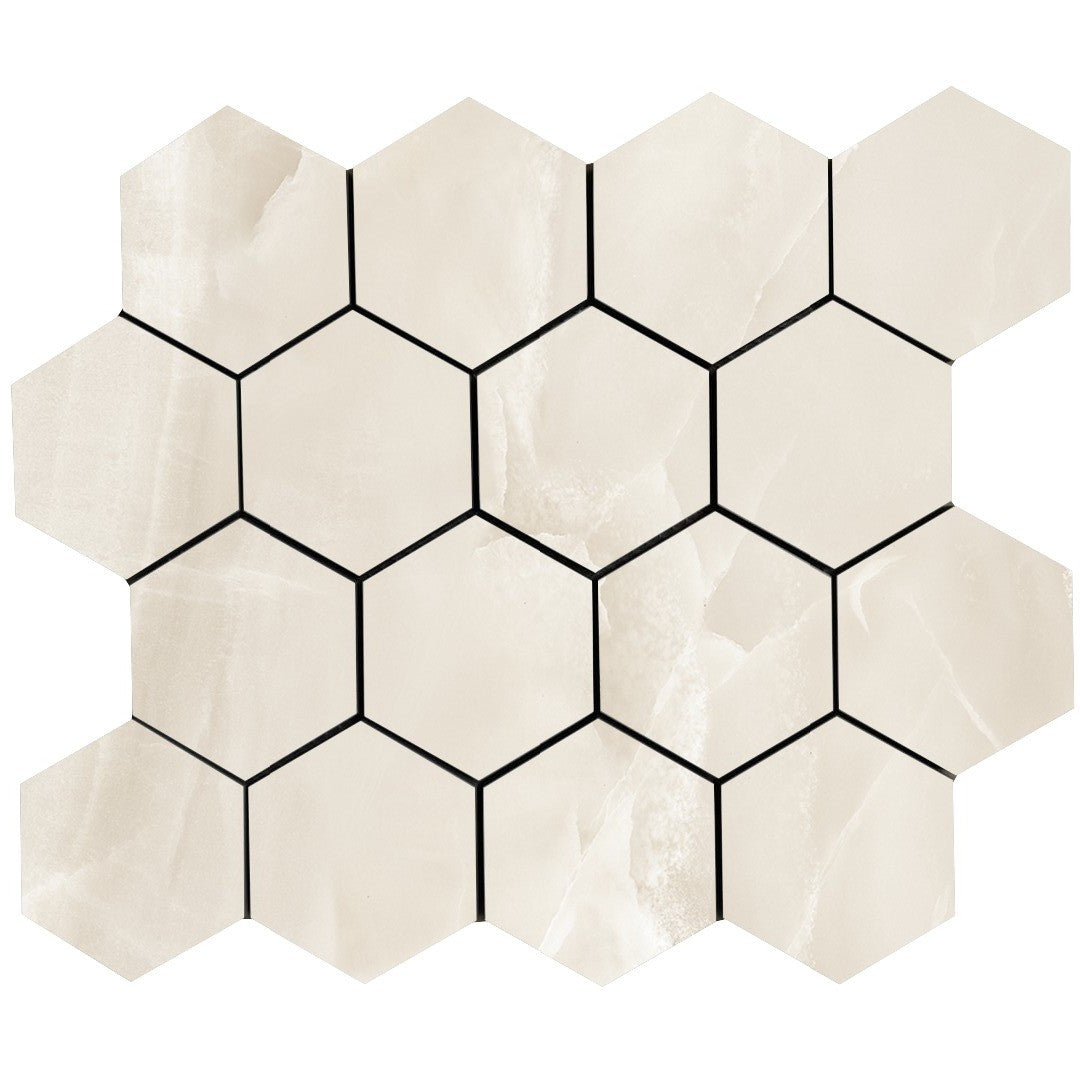 Tesoro Lucca 10.25" x 11.75" Rectified Matte Porcelain 3" Hexagon Mosaic