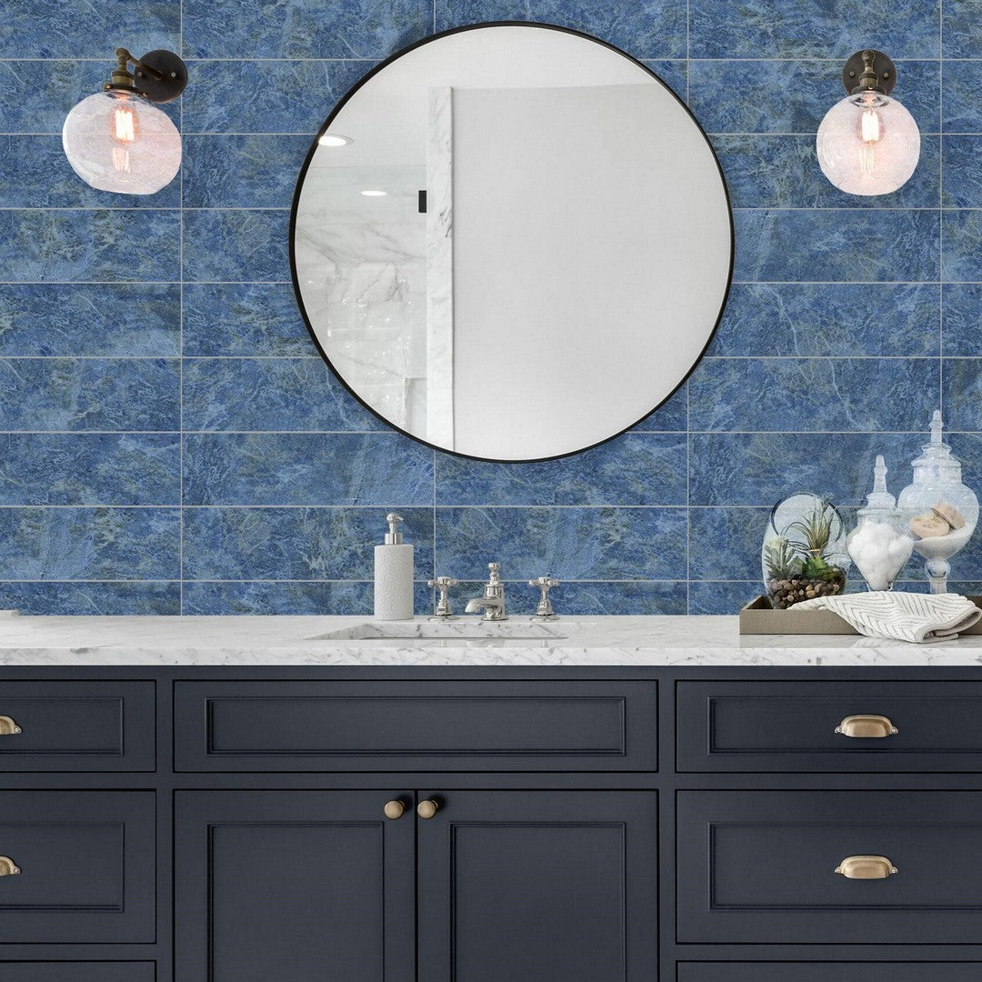 Tesoro-Waves-II-6-x-20-Porcelain-Tile-Cobalt