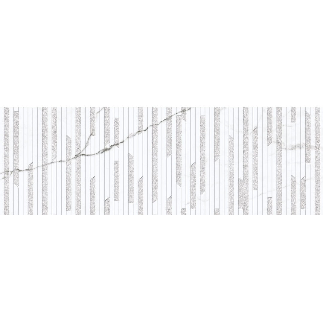 Euroker Statuario White Vecchio 16" x 48" Matte Porcelain Tile