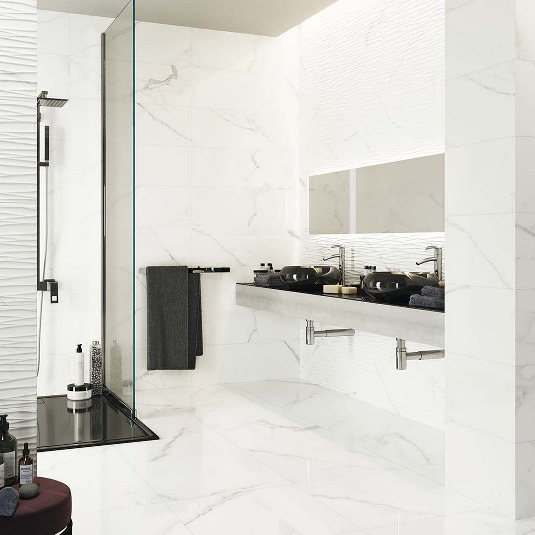 Euroker-Venato-12-x-36-Rectified-Porcelain-Wall-Tile-Glossy-Bianco