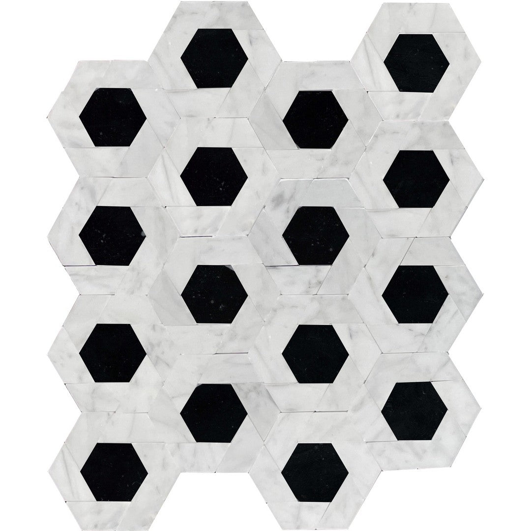 Emser Bizou 11" x 13" Polished Damask Marble Mosaic