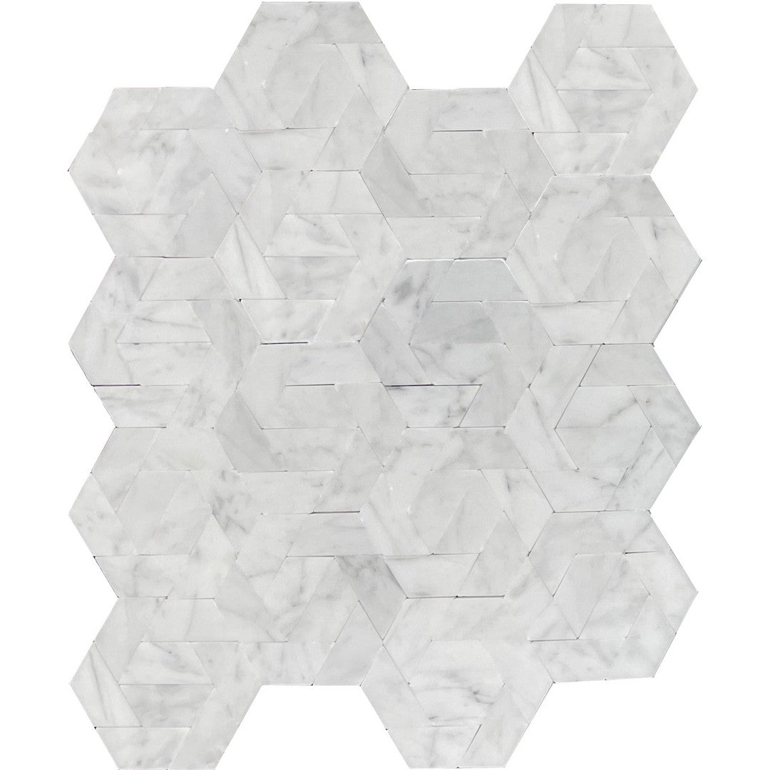 Emser Bizou 11" x 13" Polished Damask Marble Mosaic