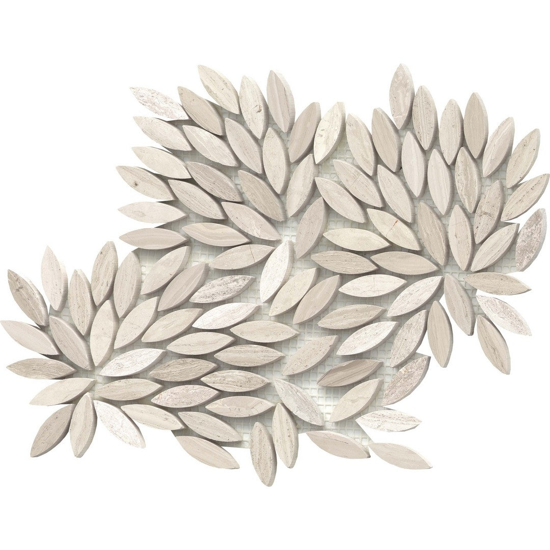 Emser Metro 9" x 10" Honed Marble Leaf Mosaic