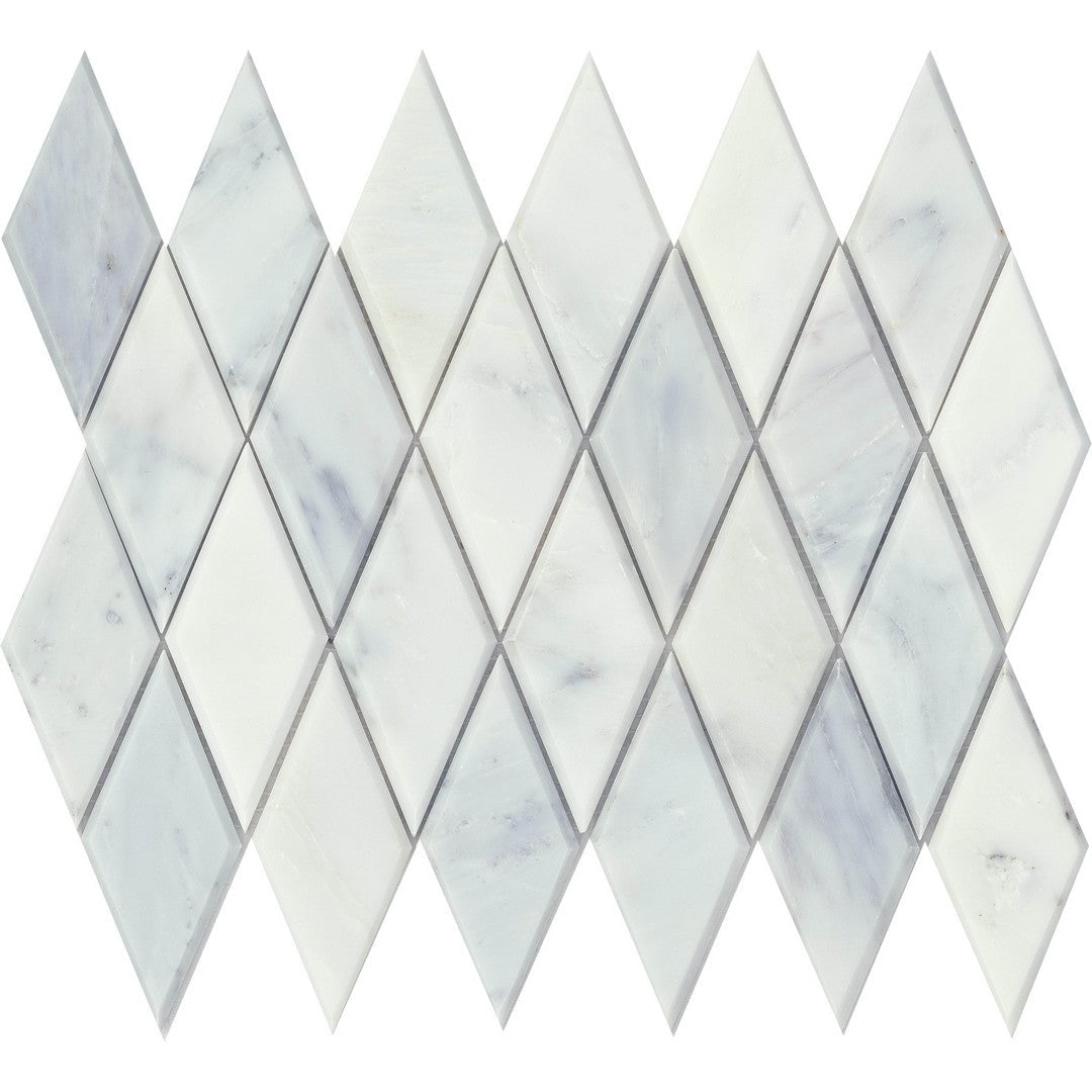 Emser Marble Winter Frost 10" x 13" Polished Marble Diamond Mosaic