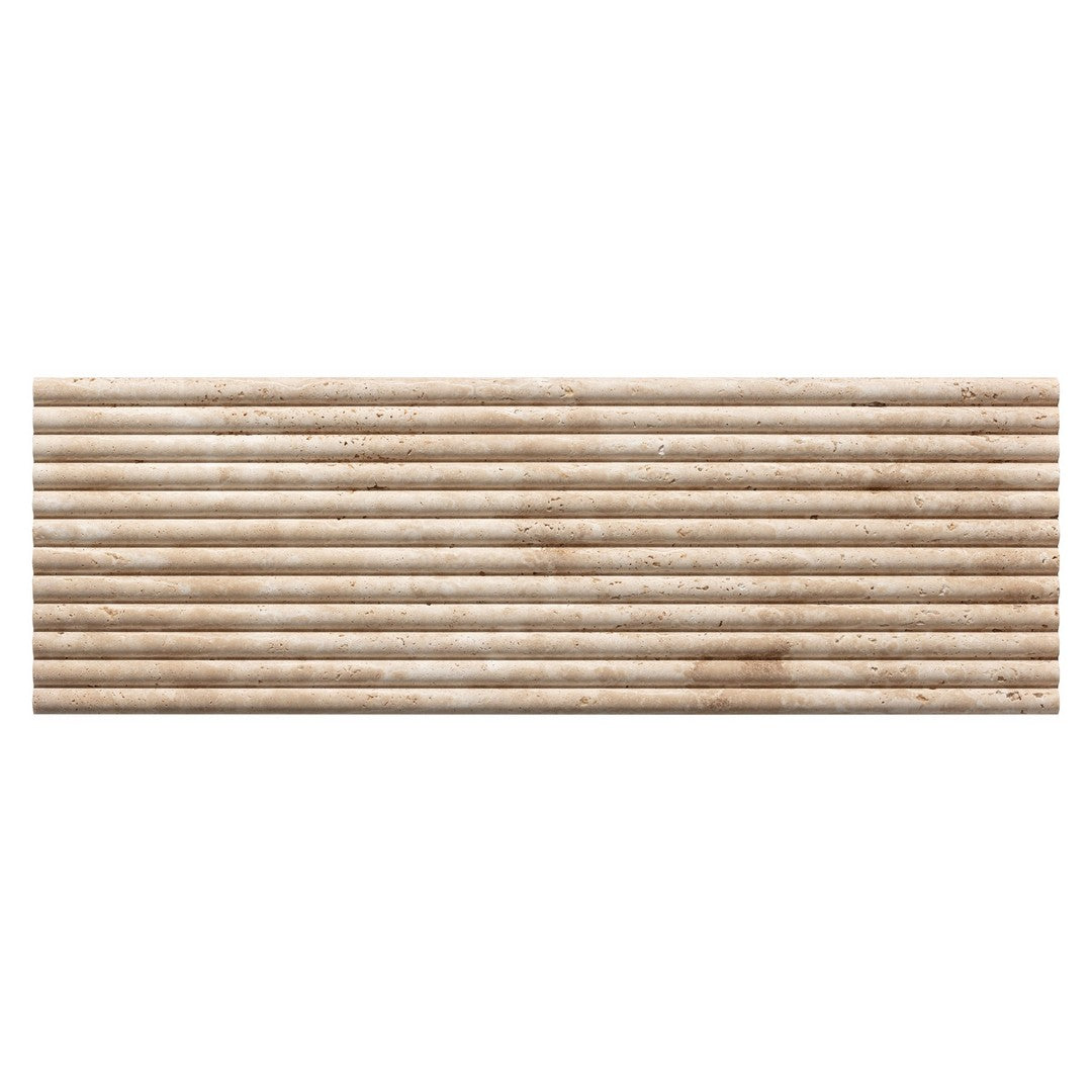 Emser Flutique 12" x 36" Honed Rectified Stone Fluted Travertine Tile