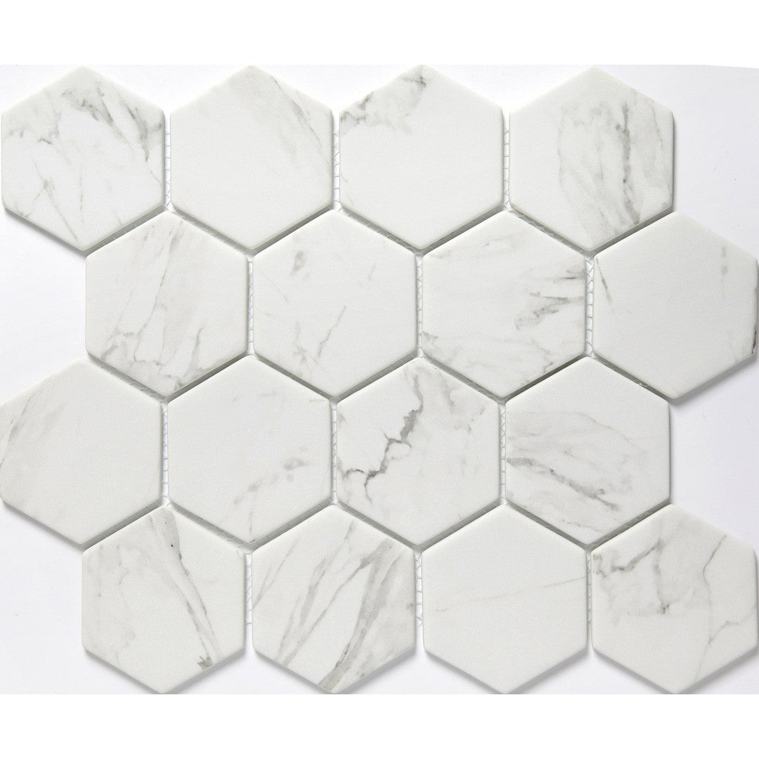 Emser Echo 10" x 12" Matte 3" Hexagon Glass Mosaic