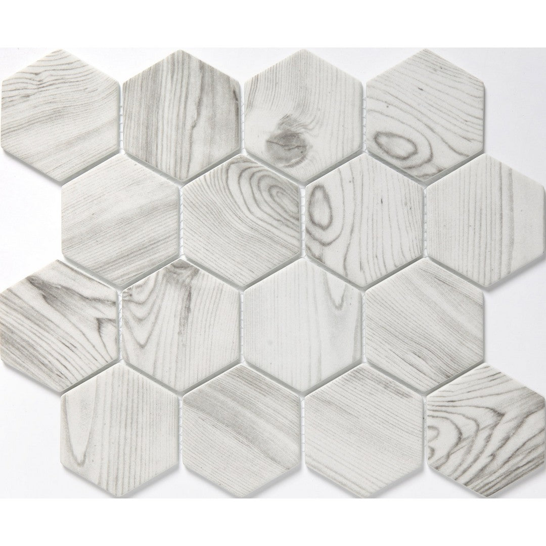 Emser Echo 10" x 12" Matte 3" Hexagon Glass Mosaic