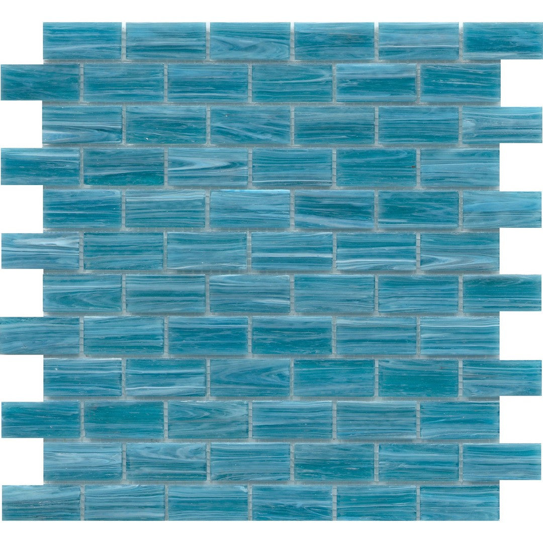 Emser Swirl 12" x 12" Pressed Glossy Glass Offset Mosaic