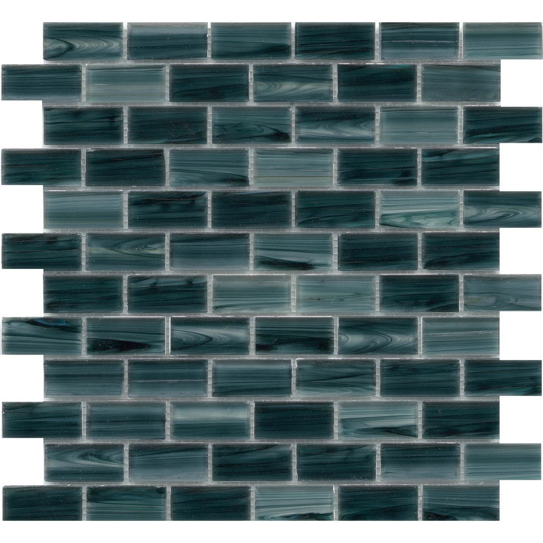Emser Swirl 12" x 12" Pressed Glossy Glass Offset Mosaic