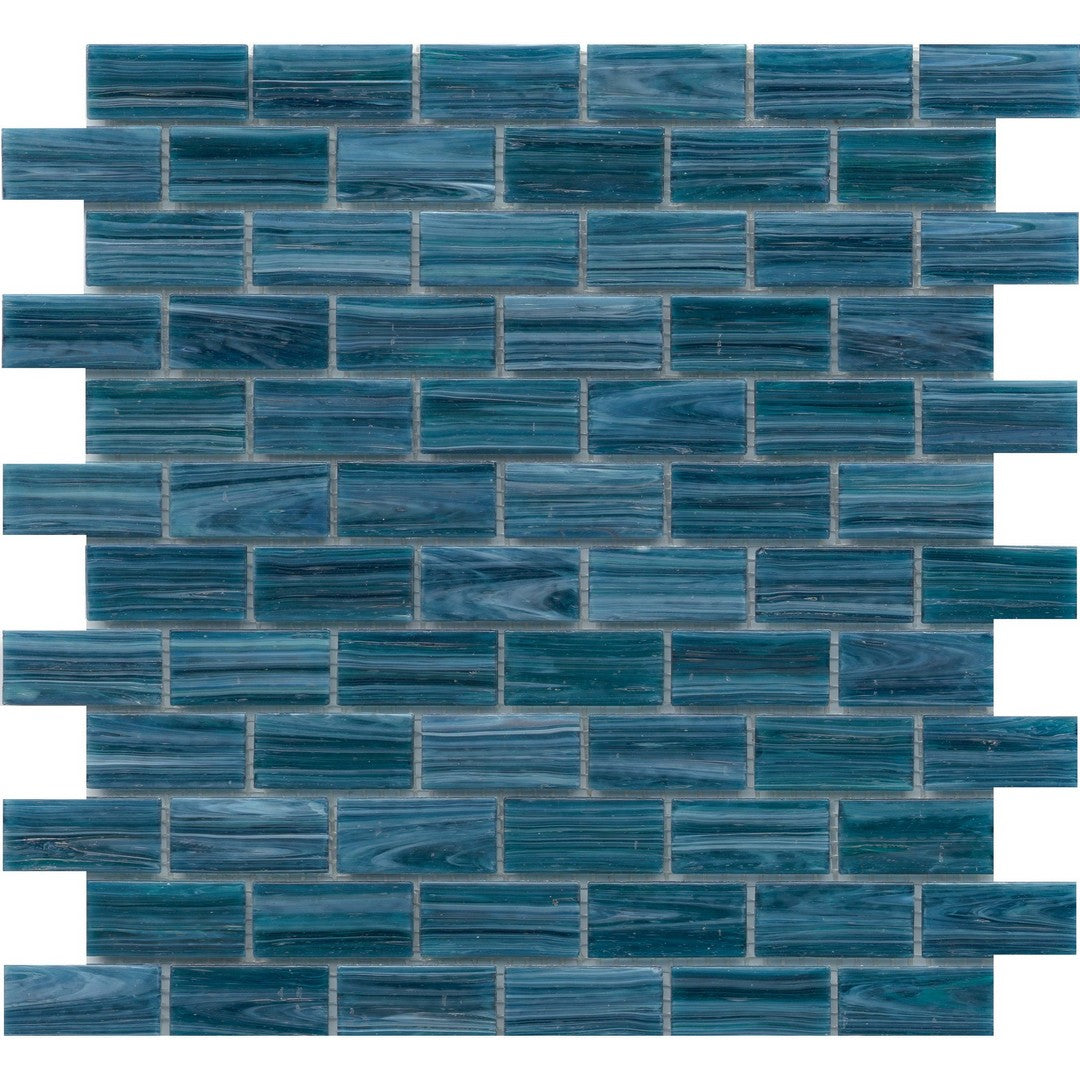 Emser Swirl 12" x 12" Pressed Glossy Glass Offset Mosaic