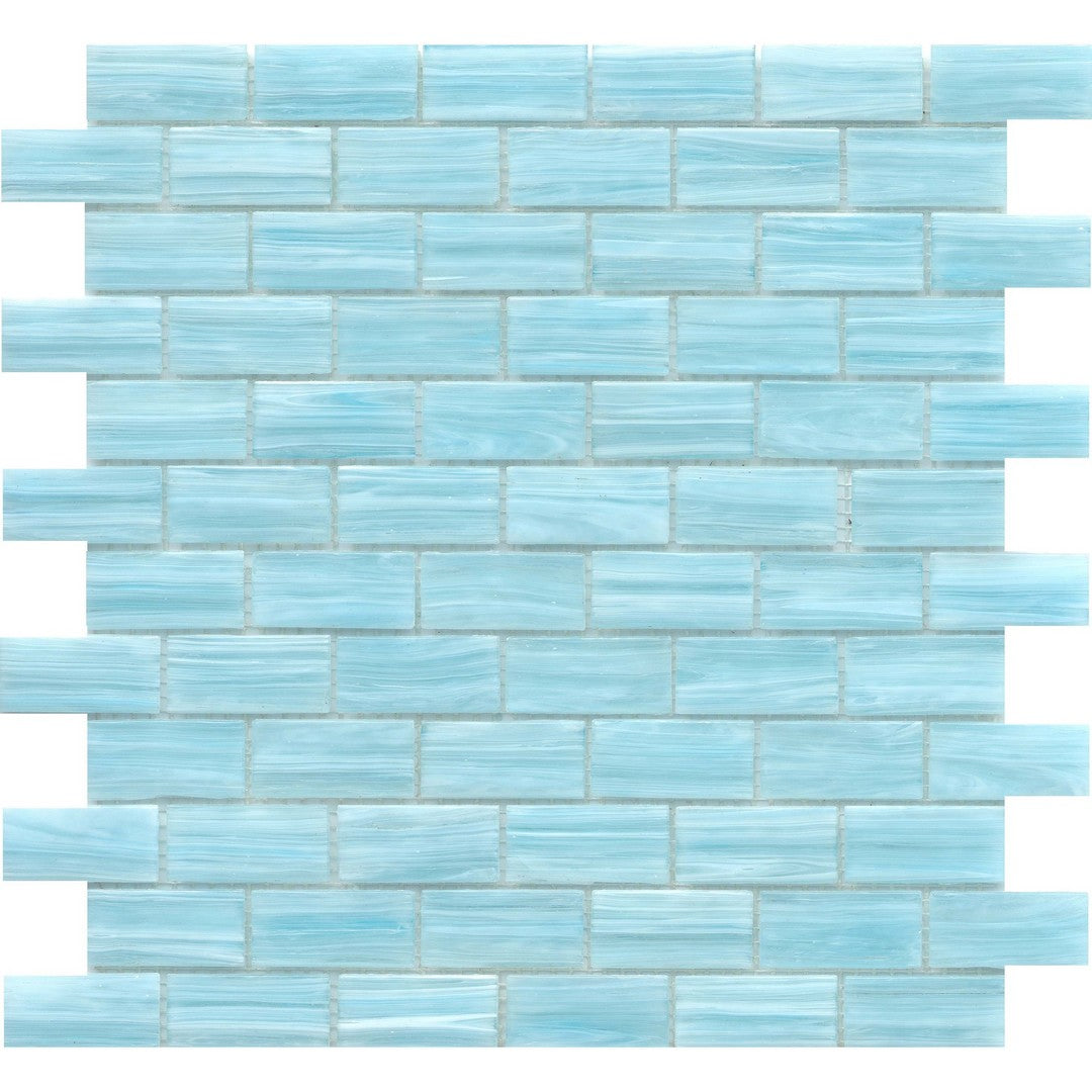 Emser Swirl 12" x 12" Pressed Glossy Glass Offset Mosaic