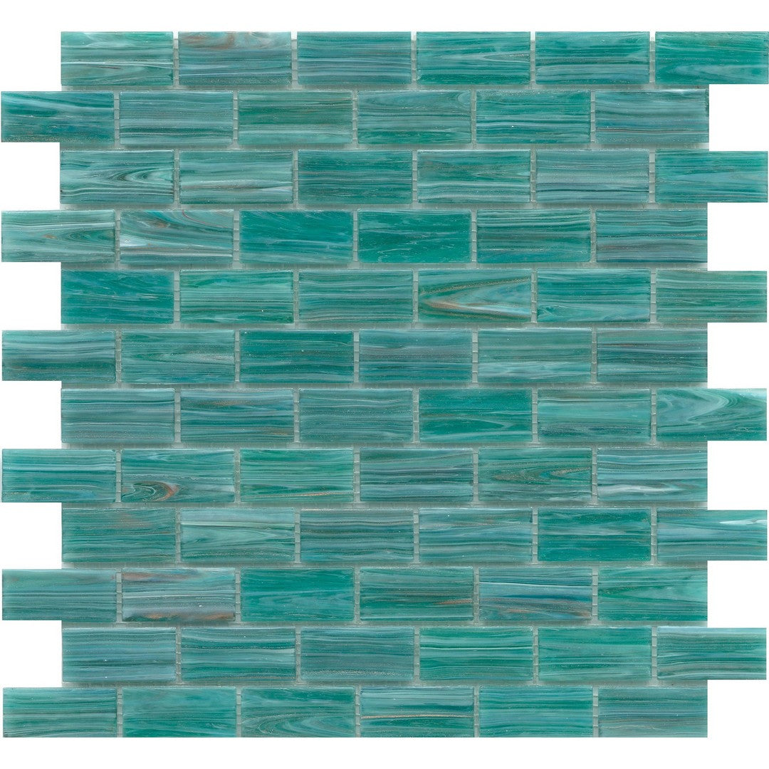 Emser Swirl 12" x 12" Pressed Glossy Glass Offset Mosaic