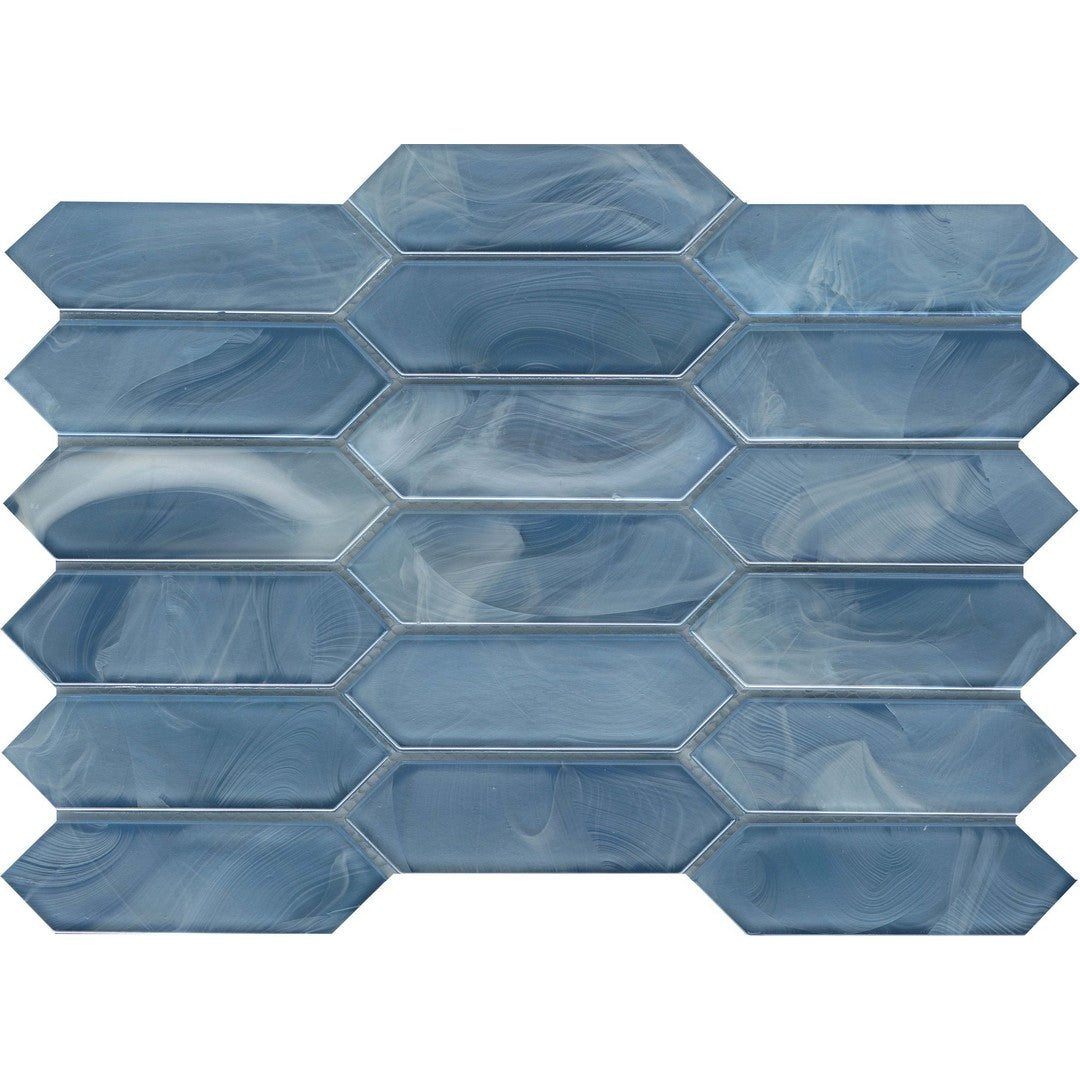 Emser Splash 10" x 14" Pressed Satin Picket Glass Mosaic