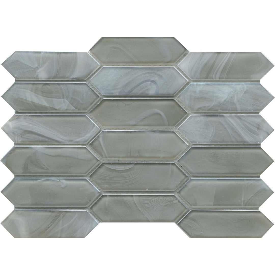 Emser Splash 10" x 14" Pressed Satin Picket Glass Mosaic