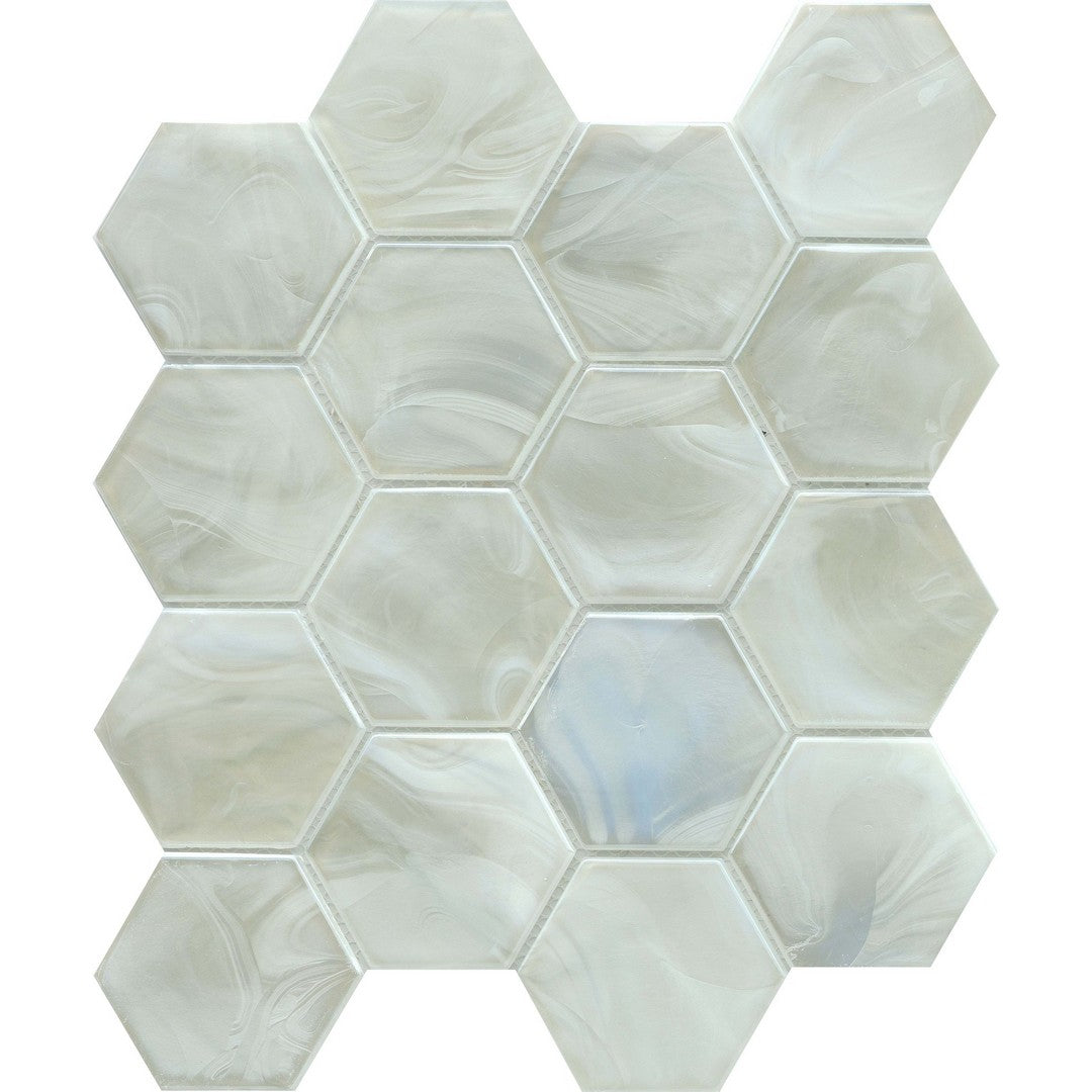 Emser Splash 11" x 13" Pressed Glossy 3" Hexagon Glass Mosaic