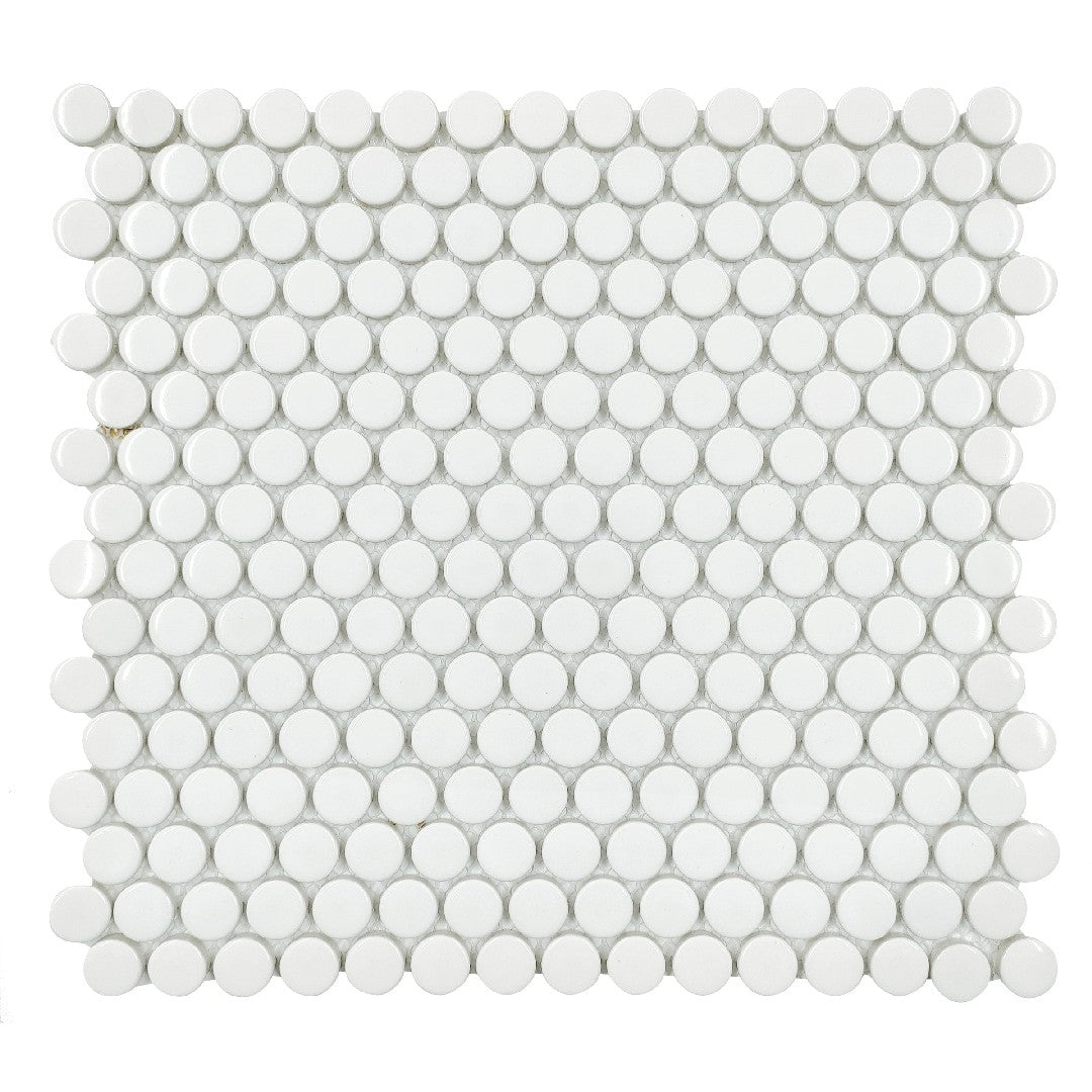 Emser Savvy 11" x 12" Pressed Glossy Penny Round Porcelain Mosaic