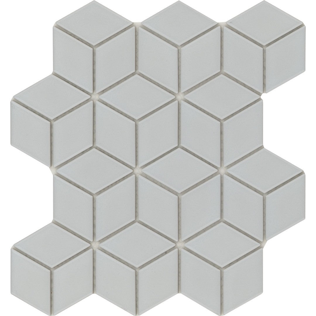 Emser Influence 10" x 12" Glossy Cube Porcelain Mosaic