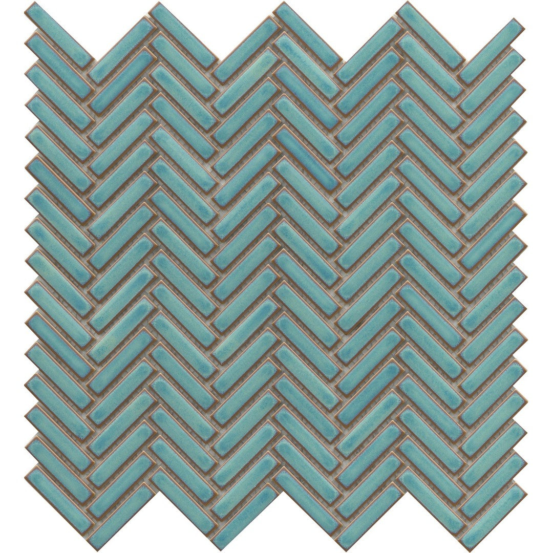 Emser Regala 11" x 11" Glossy Mini Herringbone Porcelain Mosaic