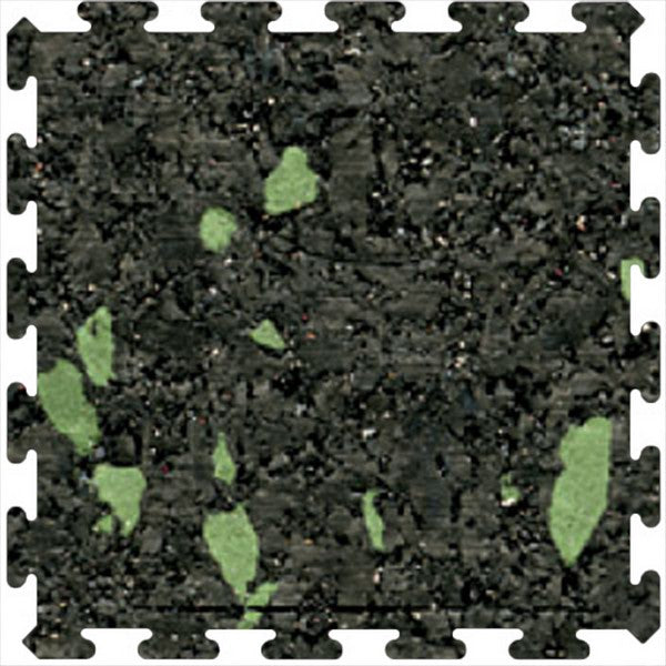 Flexco Prime Sports 34.25" x 34.25" Smooth 0% Black Chip Color Rubber Interlocking Tile 4mm