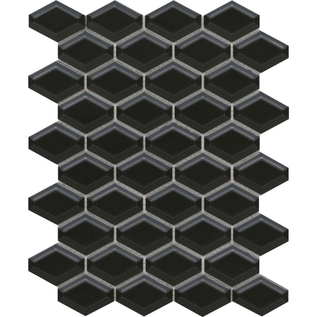 Emser Catch 10" x 13" Pressed Glossy 2" Hexagon Porcelain Mosaic