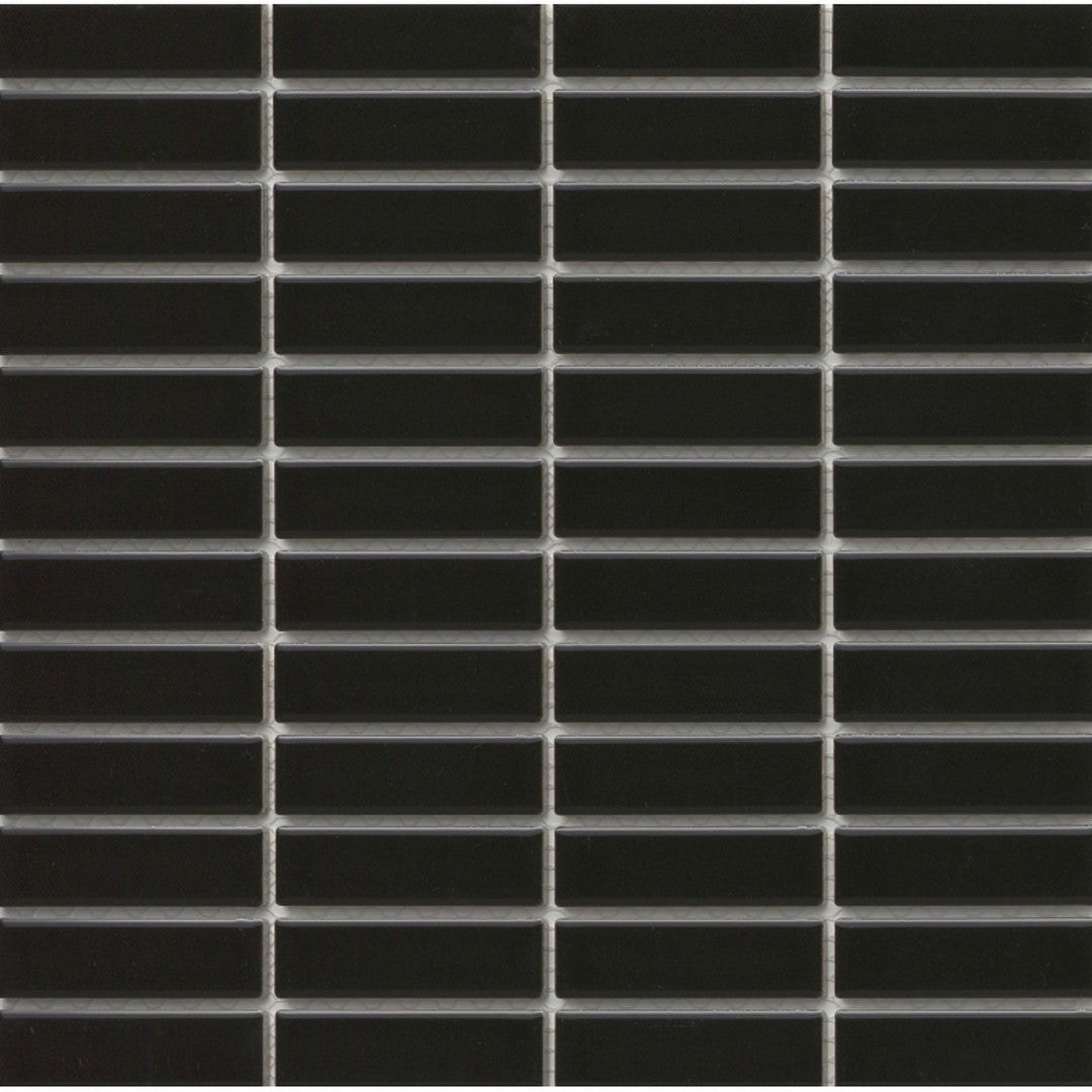 Emser Catch 11" x 12" Pressed Glossy 1x3" Stacked Porcelain Mosaic