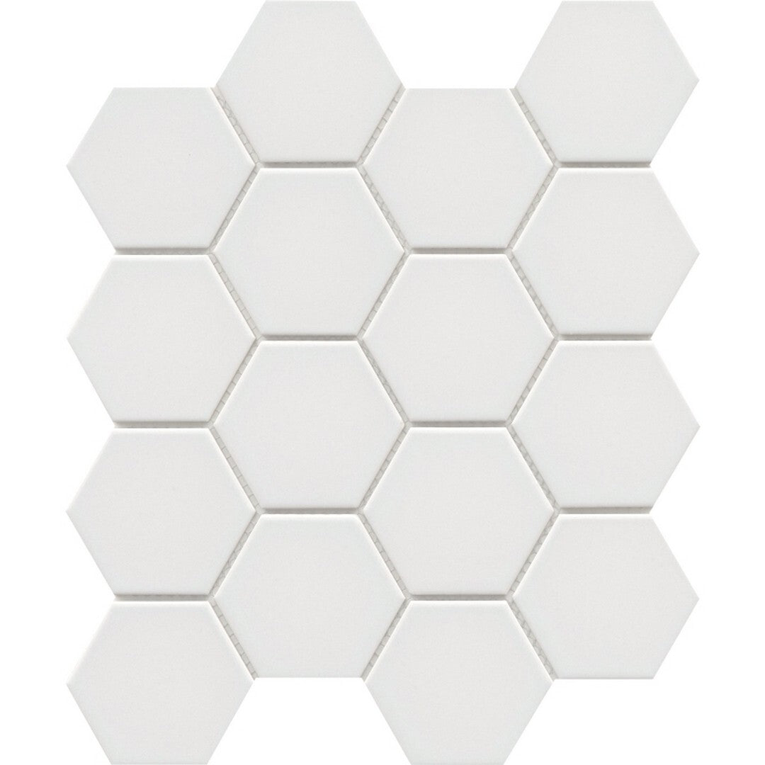 Emser Catch 10" x 12" Pressed Glossy 3" Hexagon Porcelain Mosaic